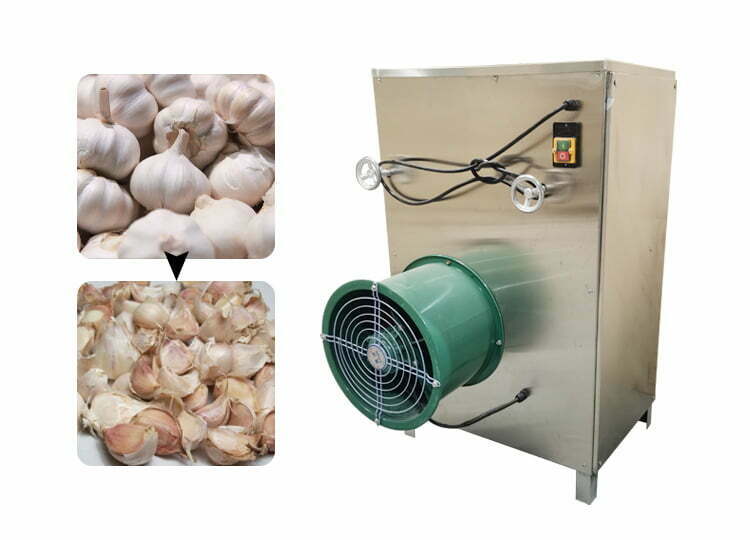Garlic clove separating machine for breaking garlic bulb
