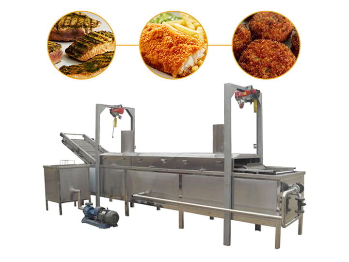 Máquina industrial contínua de fritar peixe